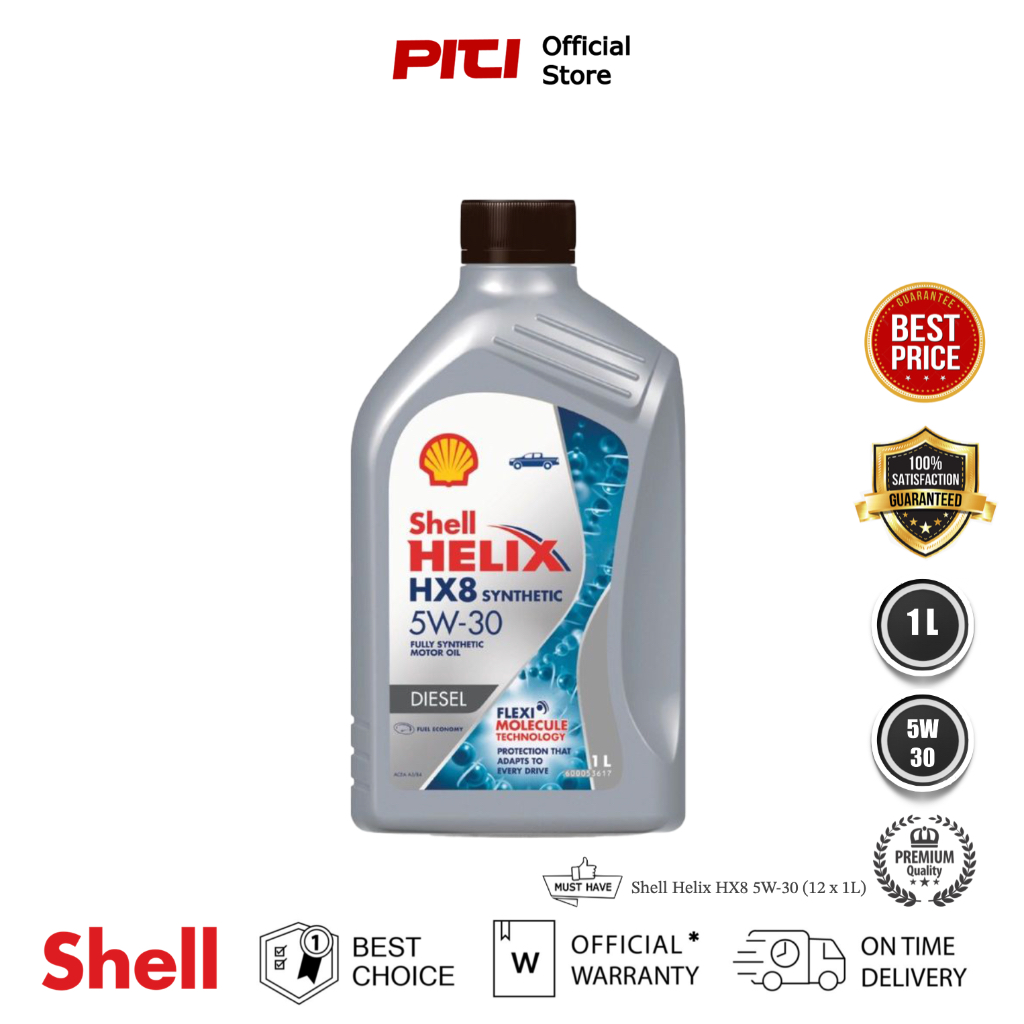 Shell Helix HX8 5W-30 (12 x 1L) Fully Synthetic Motorcycle Oil
