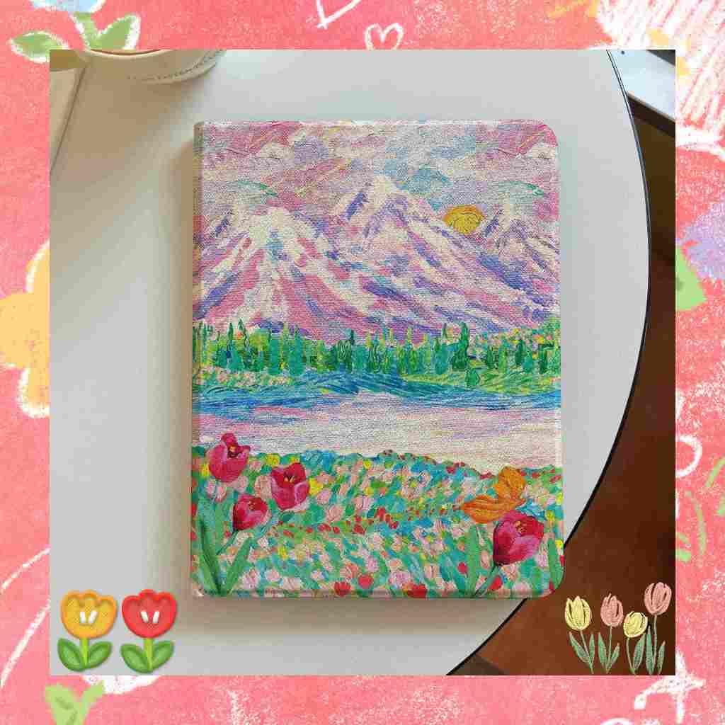 พร้อมส่ง เคสiPadสีภาพวาดสีน้ำมันพร้อมที่ใส่ปากกาเคสป้องกันiPad Air4 10.9 Gen9 MINI7 Air6 Pro11 2024
