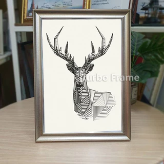 กรอบรูปสีเงินเว้า ขนาด 6x8", A5 , B5, 7x9" , A4 ,8x10”,8x12”,10x12” พร้อมกระจกใส ขาตั้ง หูแขวนผนัง