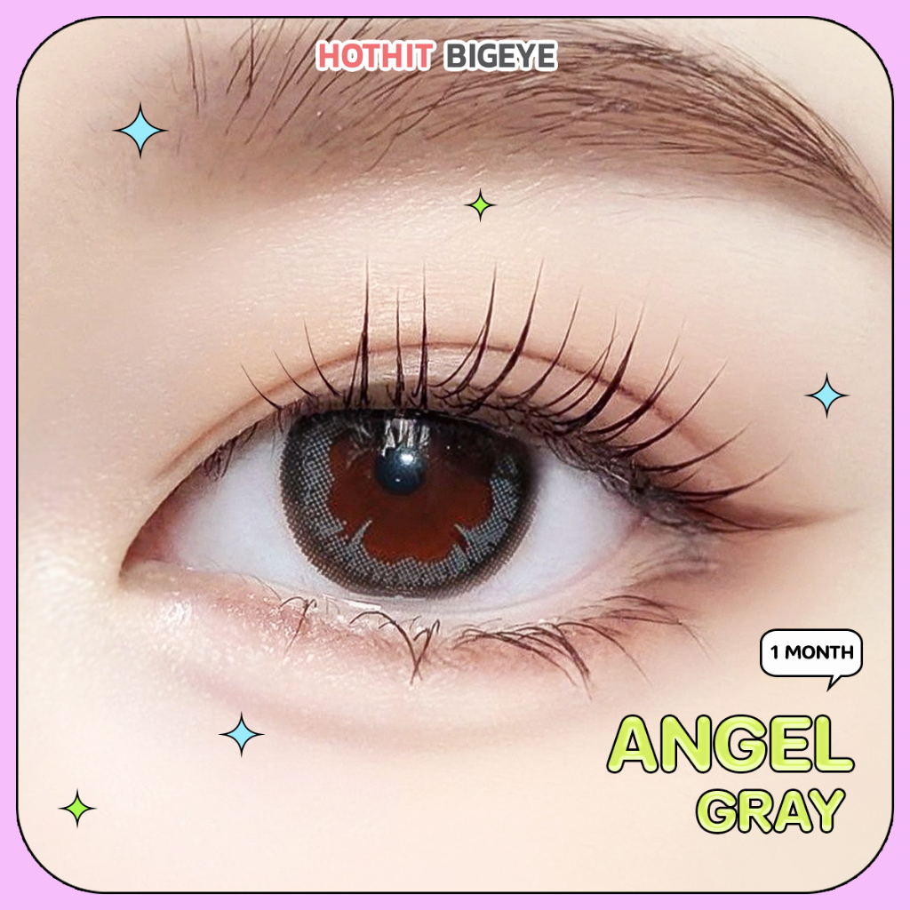 คอนแทคเลนส์ Angel gray พร้อมส่งแบบปกติ และค่าสายตาสั้น 0.00- 7.00