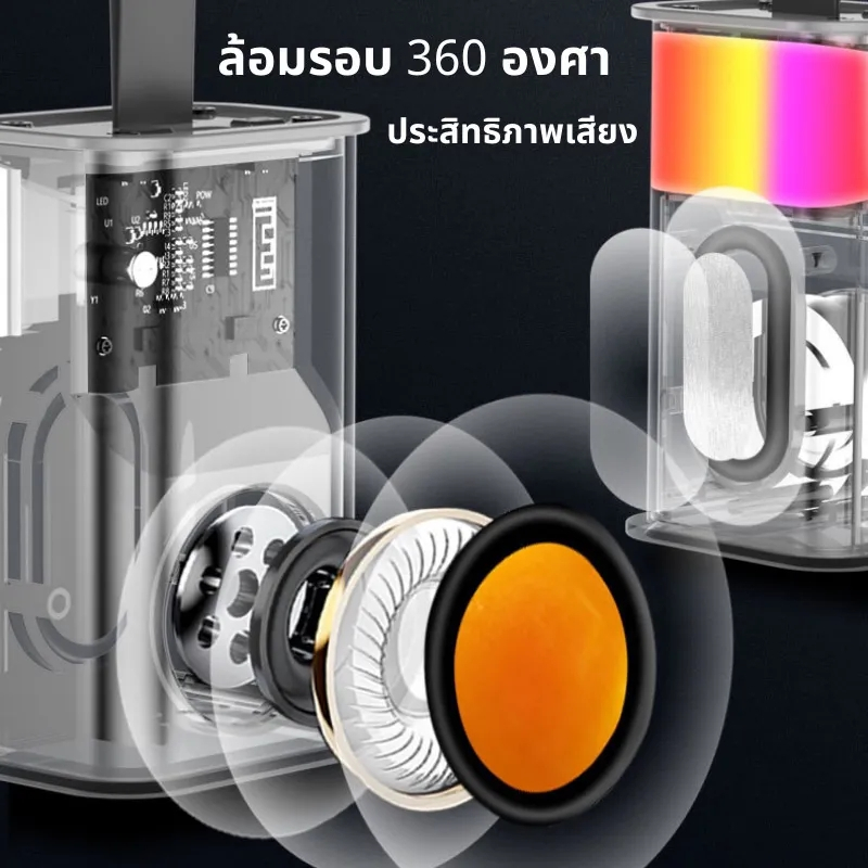 🔥ลำโพงบลูทูธ5.3 ลำโพงขนาดเล็ก ​5W เสียง3D Wireless Bluetooth Speaker เบสหนัก ลำโพงแบบพกพา สองเครื่อง ​TWS เชื่อมต่อกันจั