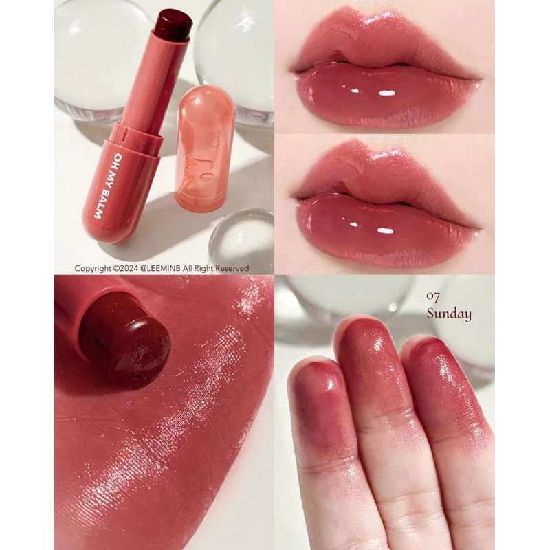 OH MY BALM juicy & glowy ลิปบาล์มเนื้อแจม #07 SUNDAY (สีแดงมะเขือเทศ)