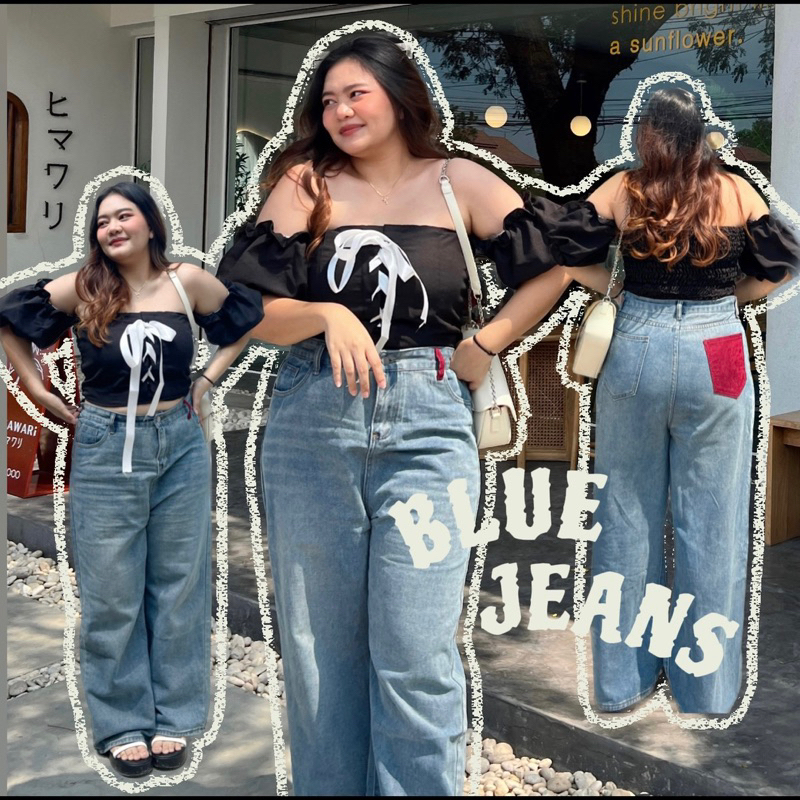 เติม 5XL แล้วค่า 💞 [2XL-5XL] กางเกงยีนส์ สาวอวบ - Blue jeans01