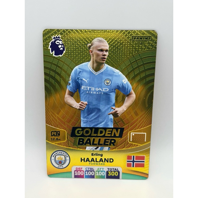 การ์ด แท้ 100% Panini Premier League : Erling Haaland - Golden Baller การ์ดทองหายาก