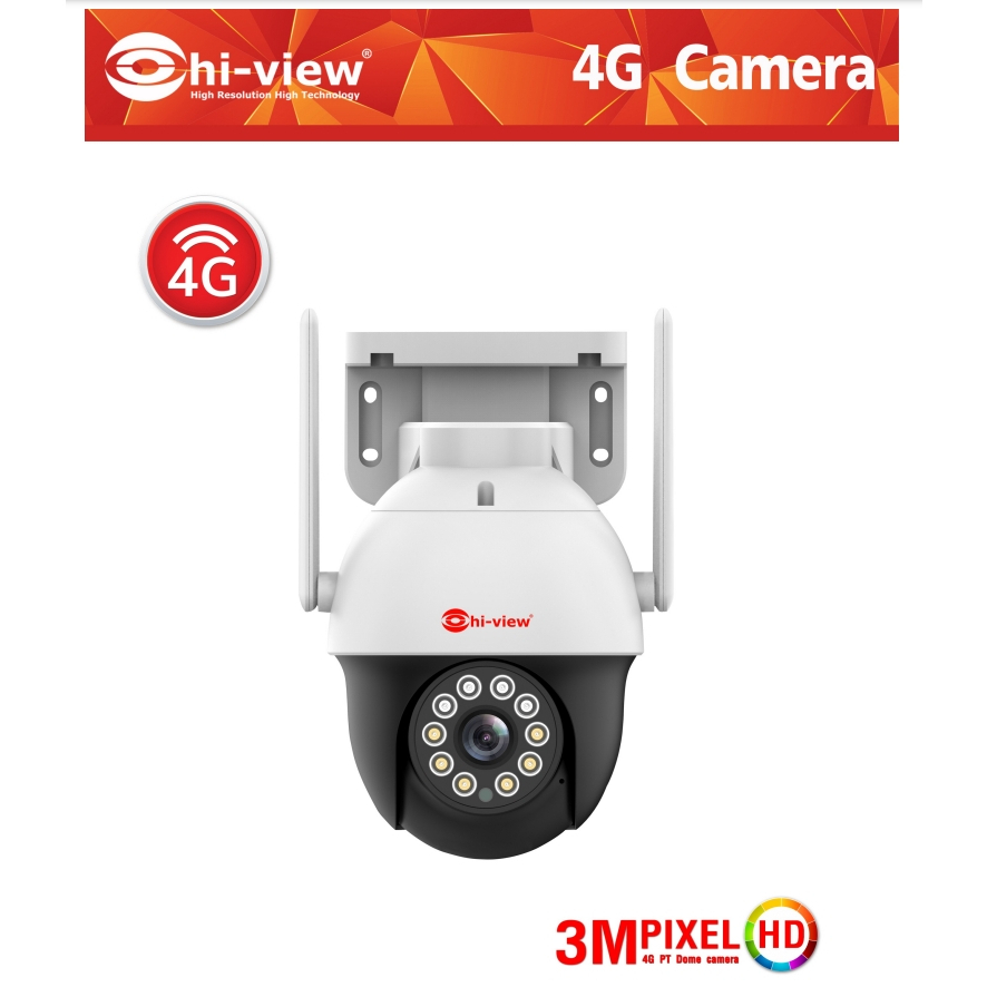 กล้องวงจรปิดไร้สาย Hi-View รุ่น HW-33MPT302-4G กล้องใส่ซิม 4G / Wi-Fi ความคมชัด 3MP