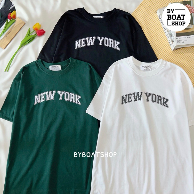 พร้อมส่ง เสื้อยืดoversize สกรีนลาย New york (ผ้าคอตตอน)