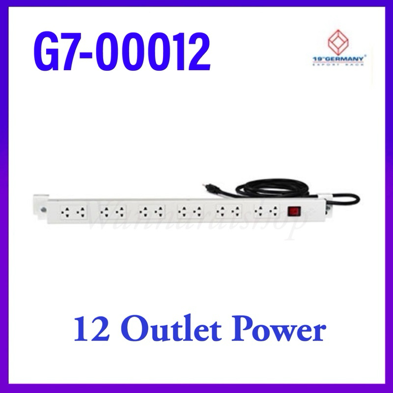 19" GERMANY EXPORT RACK รางไฟชนิด 12 Outlet AC POWER DISTRIBUTION 12 Universal Outlet w/Cable 3 M. &