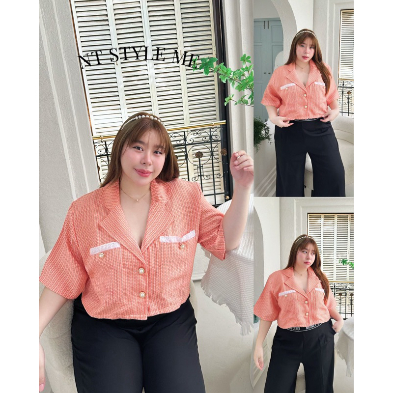รหัส ‘B 07‘ เสื้อครอปทวิตแขนสั้น“สาวอวบ”