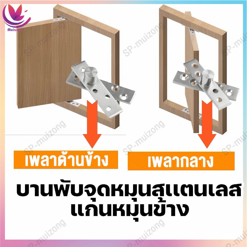 บานพับจุดหมุนสเตนเลส แกนริม สแตนเลส 304 ใช้กับบานประตูบานหมุน 360 องศา