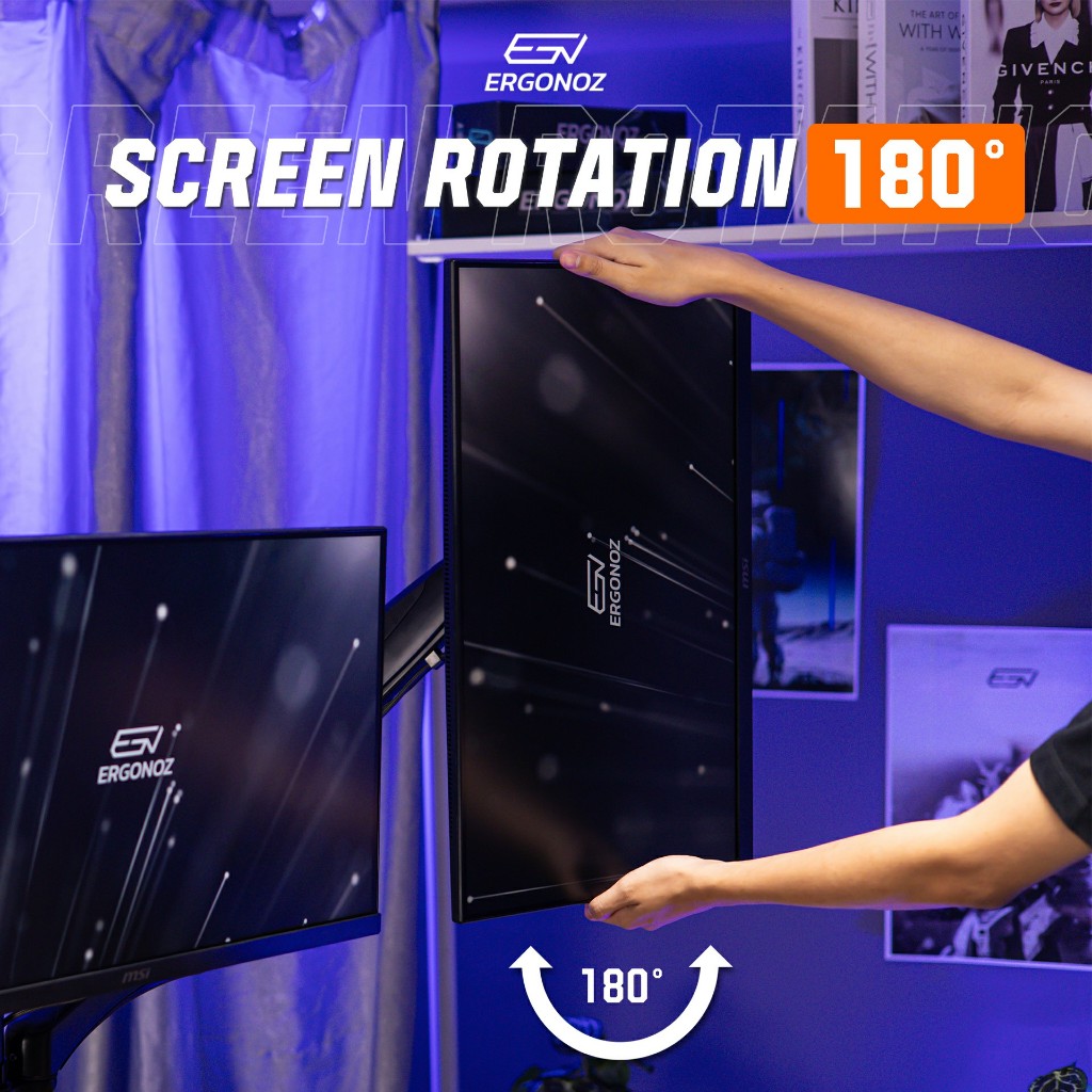 ERGONOZ ขาตั้งจอคอม แขนจับจอ ขาตั้งจอ ขาตั้งจอคอมพิวเตอร์ Monitor Arm (รุ่น EGN-02TE-B)