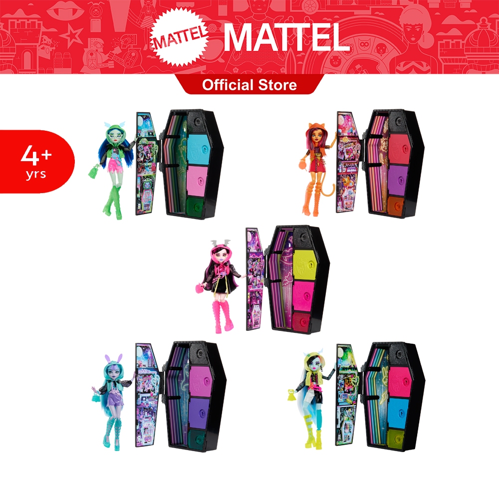 Monster High Skulltimate Secrets Neon Frights Doll ตุ๊กตา มอนสเตอร์ไฮ สกัลทิเมทซีเคร็ต นีออนไฟรท์ซีรี่ส์ (HNF78 HNF79 HNF80 HNF81 HNF82) ID