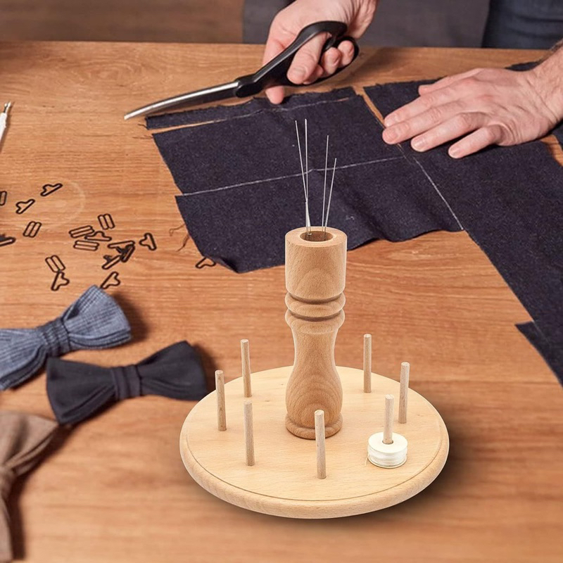 🧸แท่นวางหลอดด้าย แท่นไม้เก็บด้าย8 Spools ที่เก็บอุปกรณ์งานผ้า 🧵🪡 - รูปที่ 3
