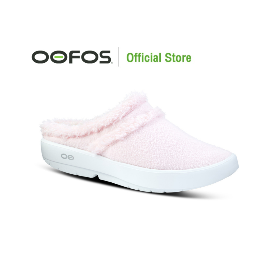 OOFOS OOcOOzie Mule Pink (ขาว - ชมพู) - รองเท้าแตะเพื่อสุขภาพ นุ่มสบายเท้าด้วยวัสดุอูโฟม บอกลาปัญหาสุขภาพเท้า