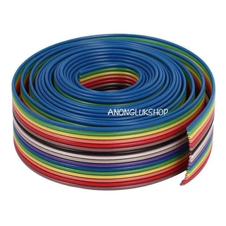 ราคาต่อ 1เมตร 👉👉ตัดยาวตามจำนวนที่สั่งมา AWG28 สายแพสีรุ้ง สายไฟสีรุ้ง สายแพ 10P 14P 16P 20P 24P 26P 30P 34P 40P 50P 64P