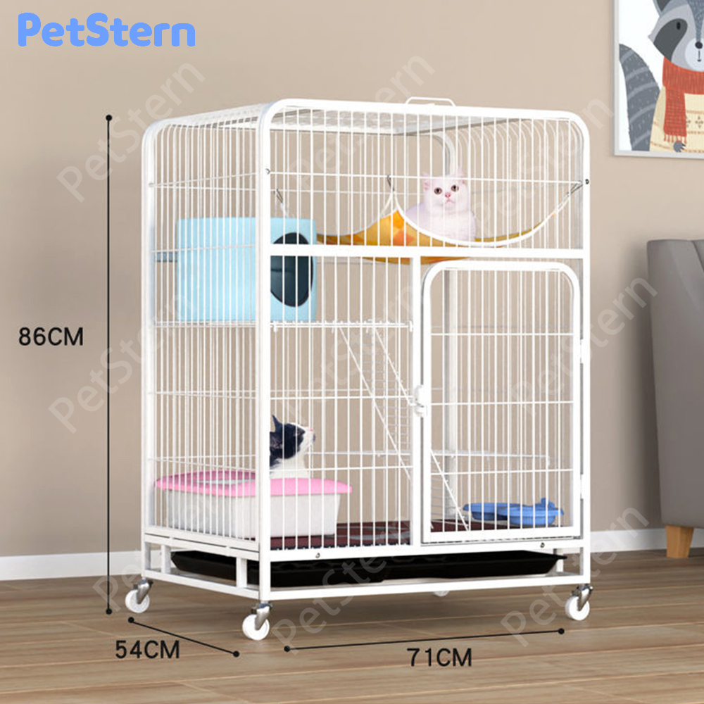 PetStern กรงแมวขนาดใหญ่ คอนโดแมว 2 ชั้น 3ชั้น  มีล้อและบันได แข็งแรง ทนทาน