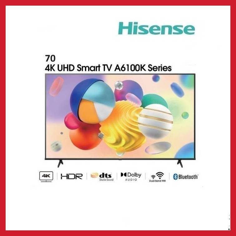 HISENSE ทีวี 70A6100H VIDAA UHD LED (70", 4K, Smart) รุ่น 70A6100H​ส่งเฉพาะกรุงเทพปริมนฑล