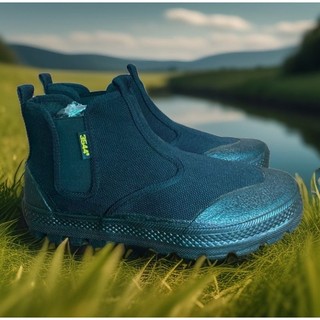 รองเท้าบูท เดินป่า สีดำ แบบสวมสบายไร้เชือก size 39-45