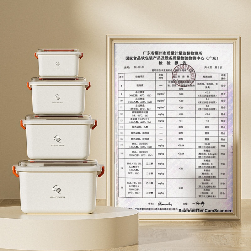 กล่องยาสามัญประจำบ้าน กล่องปฐมพยาบาล กล่องยา สองชั้น การออกแบบที่เรียบง่ายความจุสูง พร้อมที่จับ  เป็นมิตรกับสิ่งเเวด - รูปที่ 5