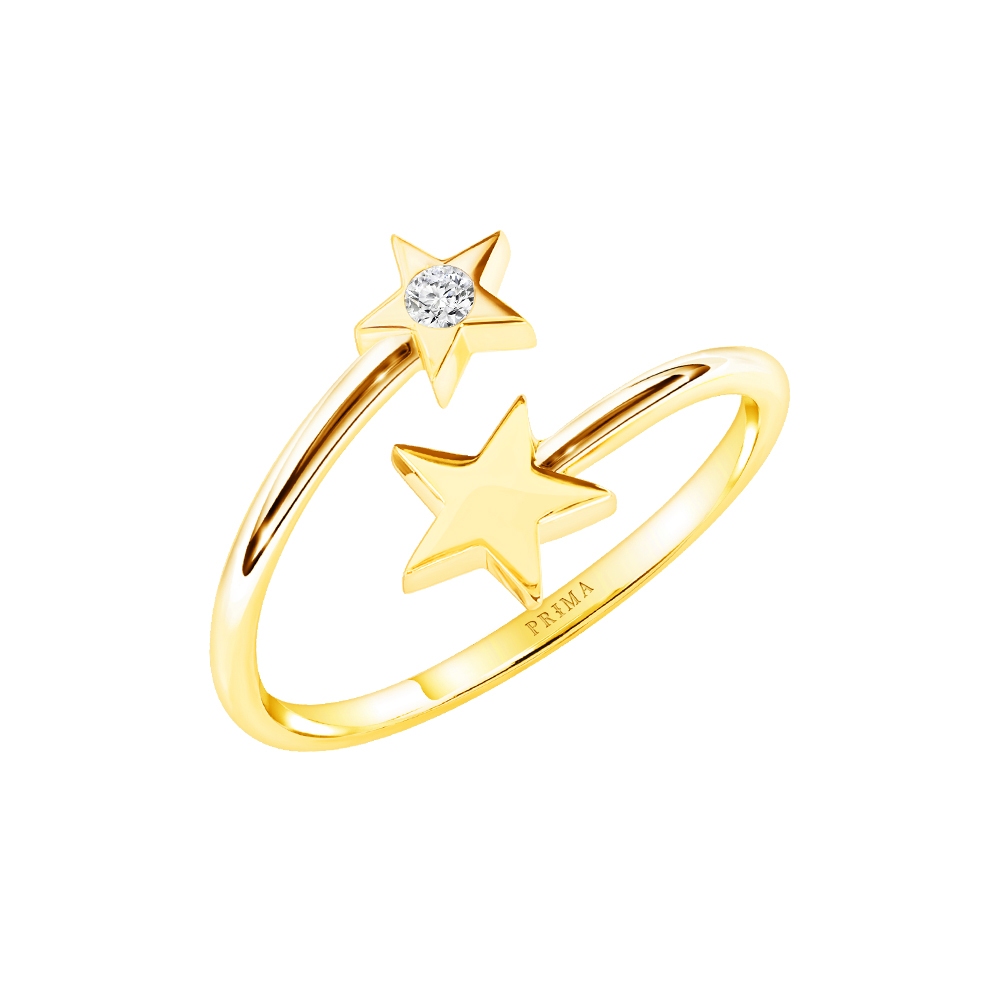 PRIMA แหวนเพชรตัวเรือน 9K สี Yellow gold Little star collection รหัสสินค้า 991R5327-01