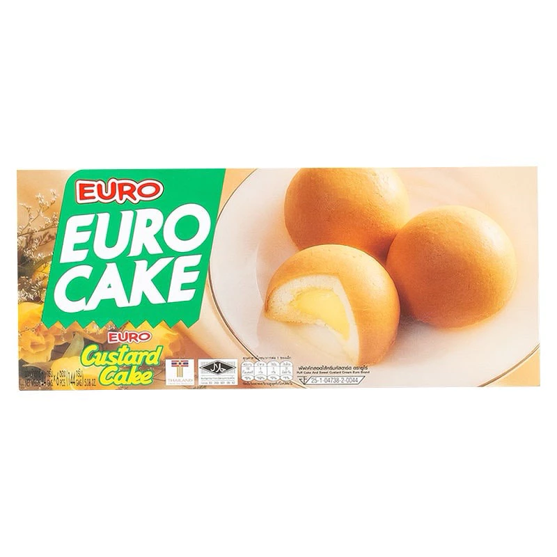 🍌Euro🥛ยูโร่เค้ก คัสตาร์ดเค้ก ยกกล่อง 12 ห่อ คัสตาร์ด ใบเตย นมฮอกไกโด ช็อคโกแลต เมล่อน กล้วย สตอเบอร์รี่ อาหารว่าง ยูโร่ thumbnail 9