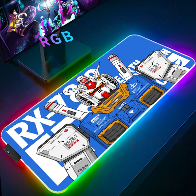 แผ่นรองเมาส์มีไฟ Mouse pad RBG ขนาด30*80/40*90ซม ไฟ 7 สี แผ่นรองเมาส์เกมมิ่ง