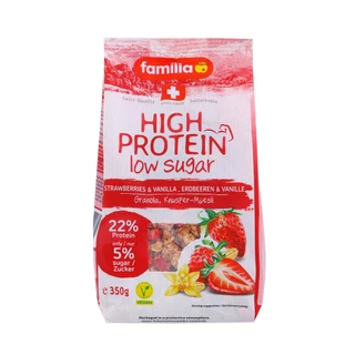 Familia highprotein&lowsugar strawberry แฟมิเลียไฮโปรตีนโลว์ชูการ์สตรอเบอร์รี่ 350 กรัม