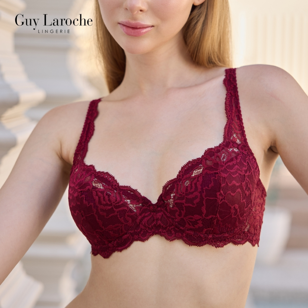 Guy Laroche Lingerie GB7T70 เสื้อชั้นใน กีลาโรช Demi Bra บราลูกไม้ มีโครง ไม่เสริมฟองน้ำ