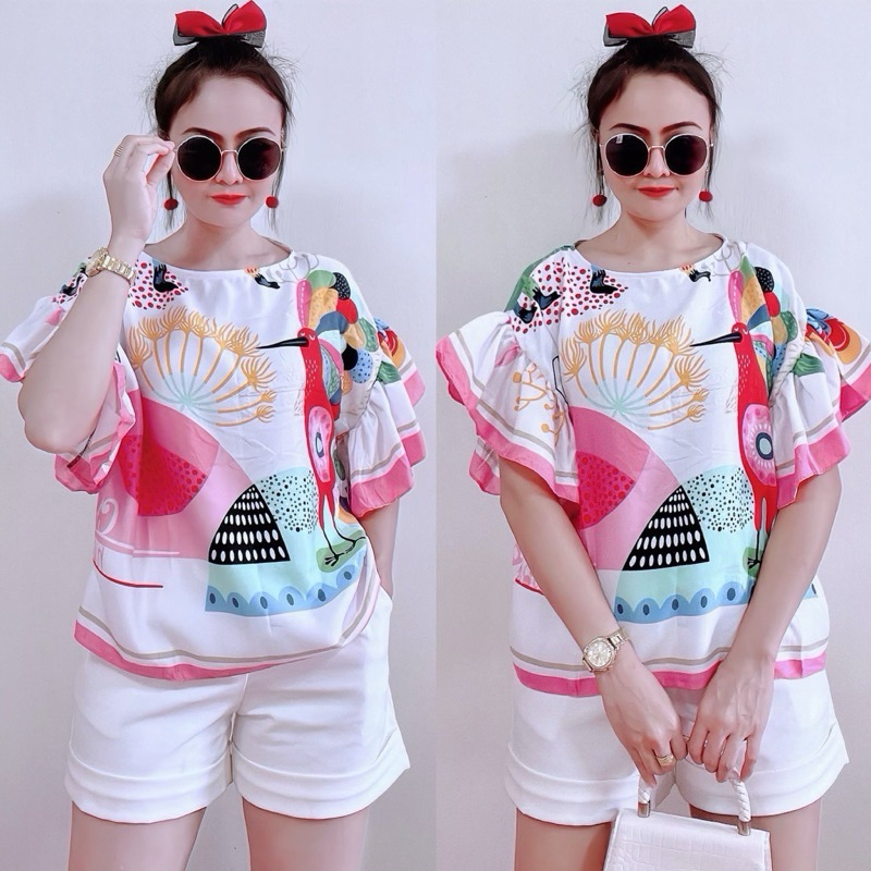 เสื้อโบฮีเมียน ชุดไปทะเล เเขนระบายอลังการ ราคานี้ถูกมากจร้าเเม่