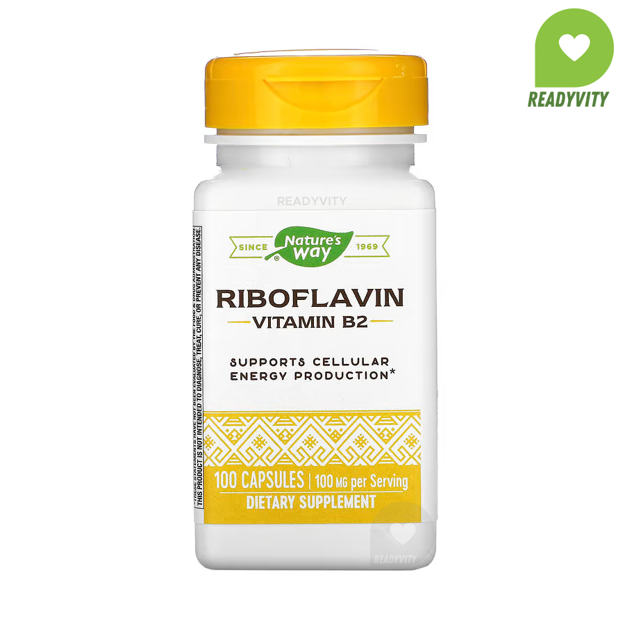 Nature's Way, Riboflavin, Vitamin B2, 100 mg, 100 Capsules