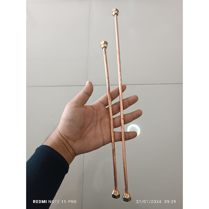 ท่อทองแดง 2หุน +แฟร์นัท2ทาง (ข้อต่อแอร์นะครับ ใช้กับข้อต่อแก๊สครัวไม่ได้)