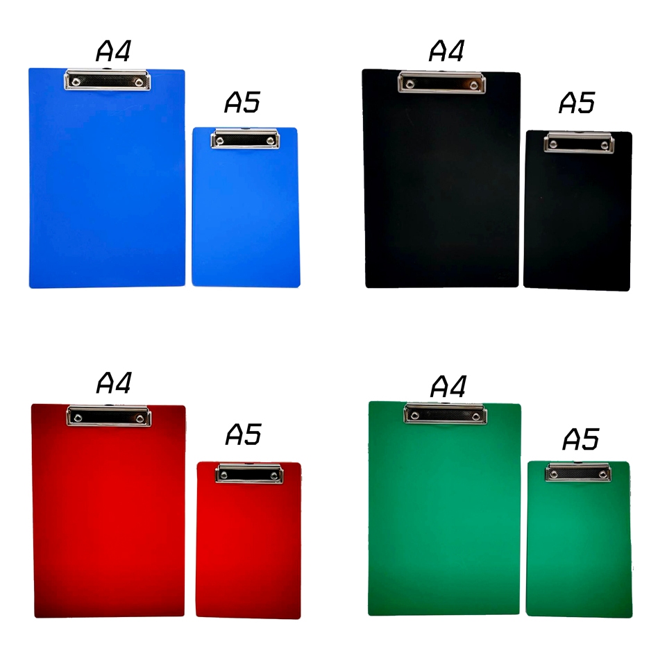 clipboard 1แผ่น คลิปบอร์ดพลาสติก คลิปบอร์ดรองเขียน พลาสติกคุณภาพดี ที่หนีบกระดาษ กระดานคลิปบอร์ด (สุ่มสี)