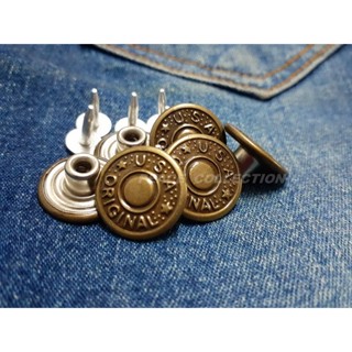 กระดุมตอกยีนส์ลาย USA ORIGINAL บอดี้โละ ขนาด1.7เซนติเมตร สิน…