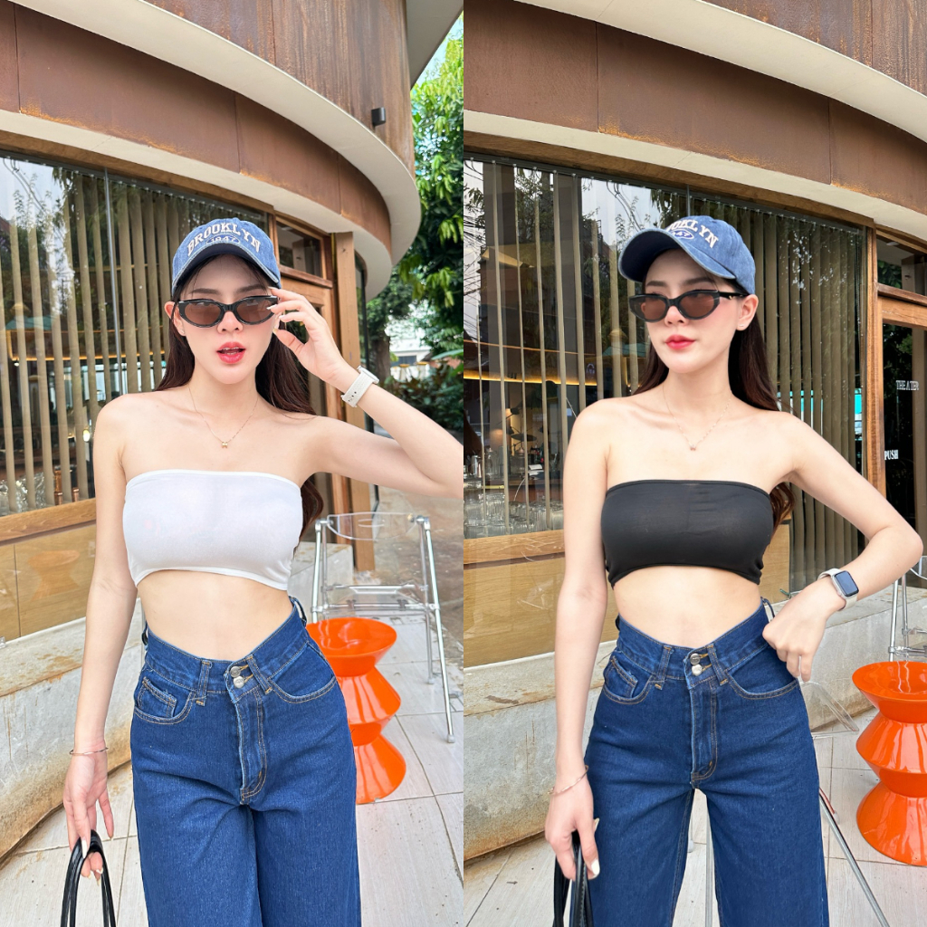 Aurora 🛒พร้อมส่ง🚚 เกาะอก บางๆใส่สบาย องสีใส่สบายไม่อึดอัด แบบสั้น บางๆ กันโป๊ แบบสวม แฟชั่น 9บาท