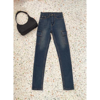 Cc jeans 087 S-5XL กางเกงยีนส์ ยืด ทรงขาเดฟ คาร์โก้ สียีนส์สนิม