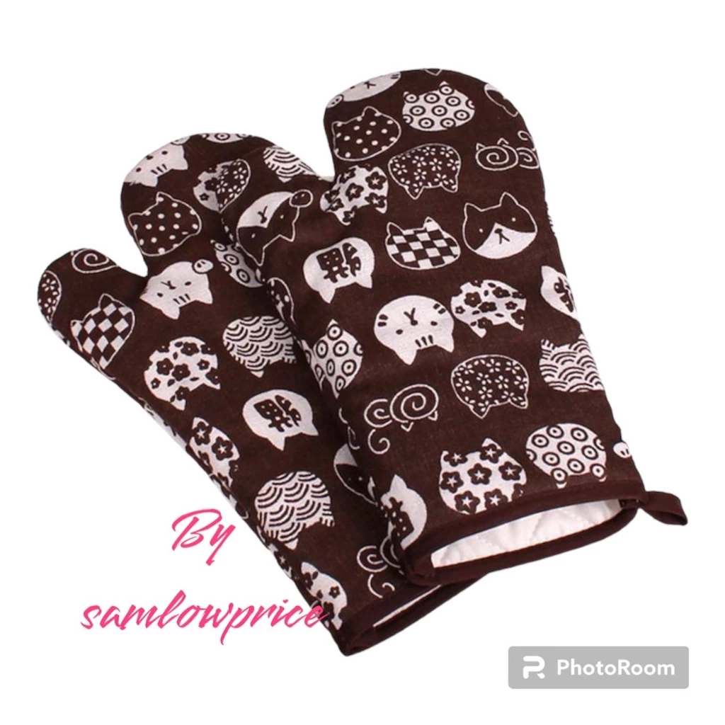 ถุงมือจับของร้อนผ้าฝ้ายมี5สีให้เลือกขายเป็นข้าง