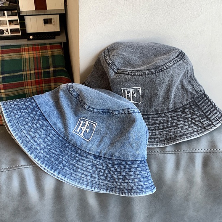 หมวกบักเก็ต ผ้ายีนส์ ปักFF (มี 3 สี) BUCKET