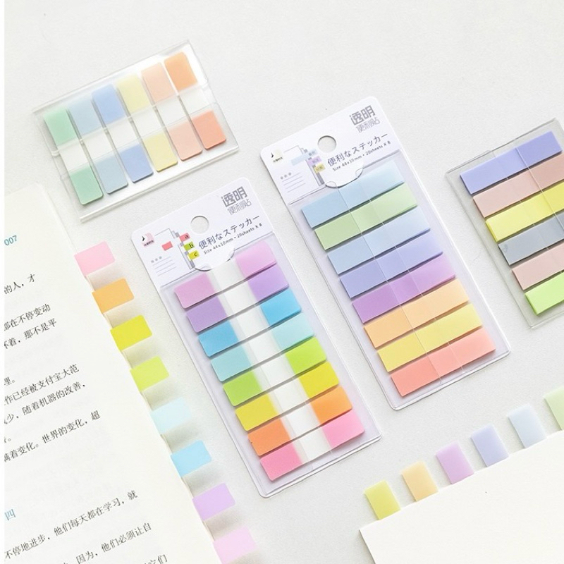 โพสอิทโน้ตใสเน้นข้อความสีพาสเทล 120-160 แผ่น