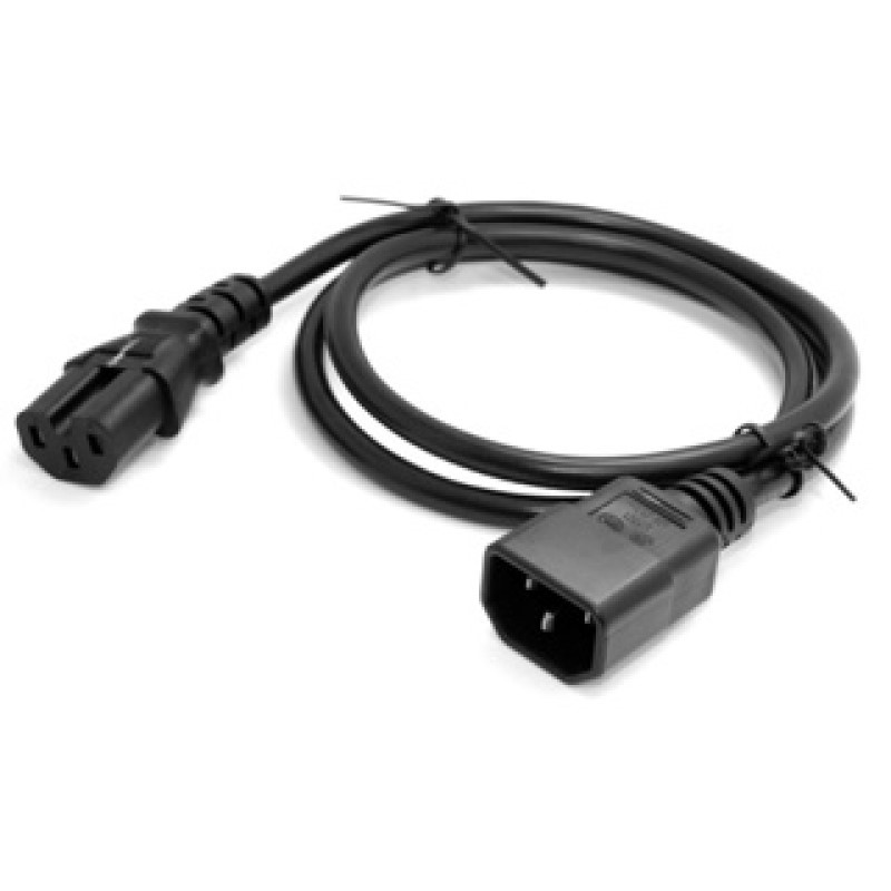 สายไฟ AC Power Cable C14 Male to C15 Female Power Extension Cable ขนาดสาย 3x1mm ยาว 1.8 M /3M 10A 250V .