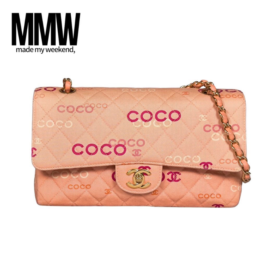 Chanel COCO กระเป๋าผ้า คลาสสิค สีชมพู
