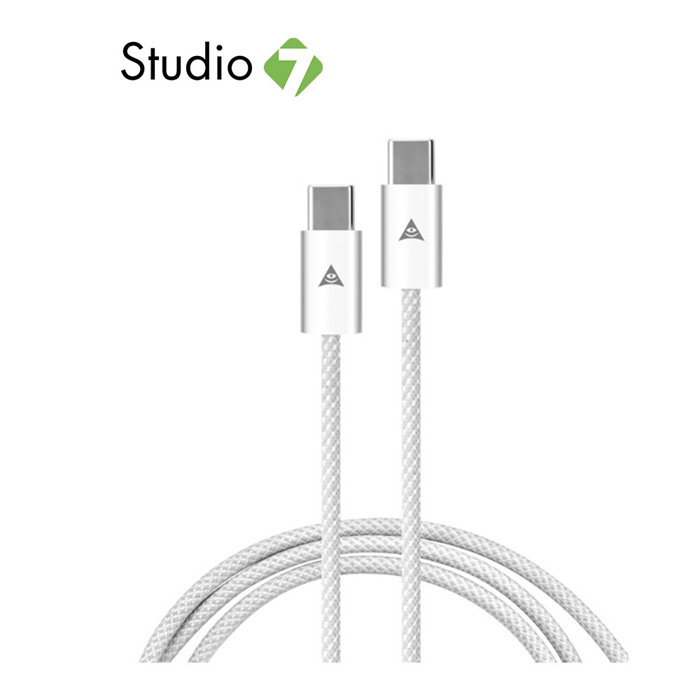 สายชาร์จ ASAKI USB-C to USB-C 60W 1.5 เมตร White by Studio7