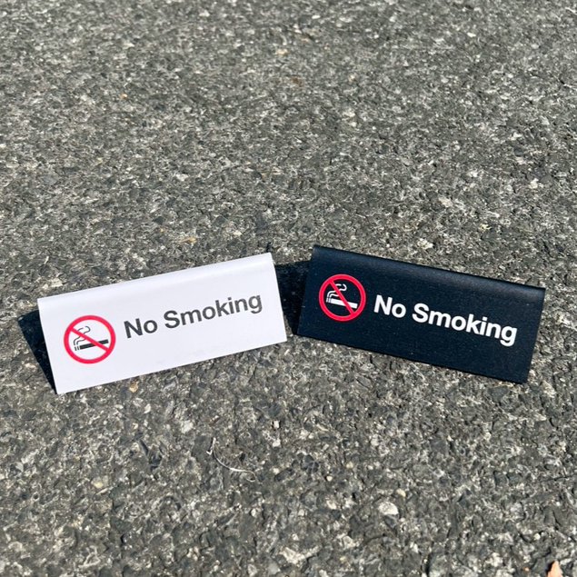 ป้ายตั้งโต๊ะ No smoking ป้ายห้ามสูบบุหรี่ อะคริลิคติดสติ๊กเกอร์ ไทย-Eng