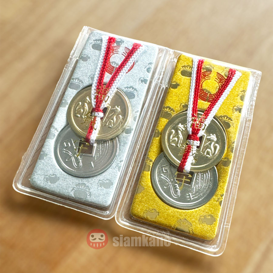 เหรียญร่ำรวย เงิน-ทอง Fushimi Inari Shrine เครื่องรางญี่ปุ่น ของแท้จากศาลเจ้า ผ่านพิธีแล้ว