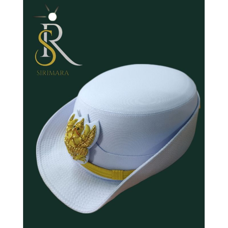 หมวกขาว ข้าราชการหญิง หน้าครุฑ สำหรับใส่กับ ชุดปกติขาวข้าราชการ (พร้อมซองหมวกกันเปื้อน) - รูปที่ 2
