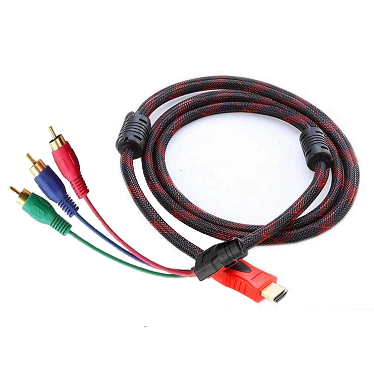 HDMI Male to 3 RCA RGB Audio Video AV Component Cable Lead 1.5m (สินค้าไม่รับประกัน)
