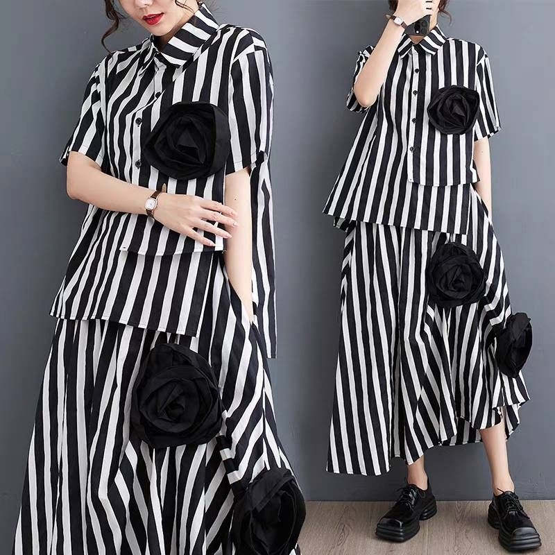 N E W  I N : ready to ship / พร้อมส่ง ‼️Code 9828 : Set 2 pieces เสื้อคอปกแขนสั้น  มีกระดุมหน้าทั้งแ