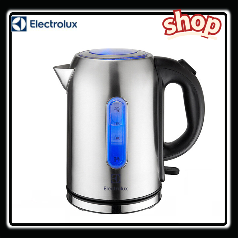 Electrolux กาต้มน้ำไฟฟ้า กาต้มน้ำร้อน ไฟฟ้า 1.7ลิตร สีดำ รุ่นใหม่ Electric Kettle Black 1350W กาน้ำร้อนขนาดเล็ก สแตนเลส（