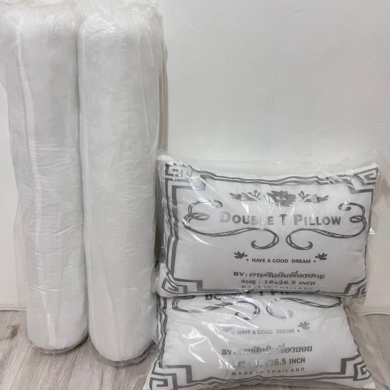 หมอนขาวเกรดโรงแรม ทำจากใยสังเคราะห์โพลีเอสเตอร์ ขนาด 18x26.5นิ้ว ผ้าคอดตอน