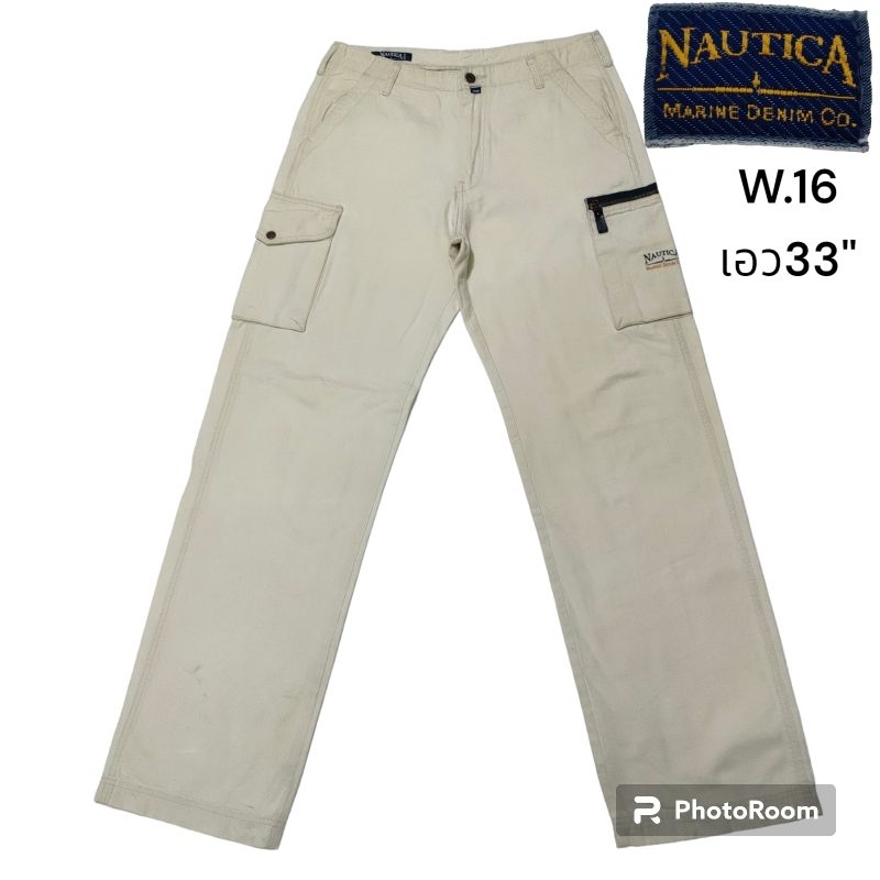 NAUTICA เอว33" กางเกงคาร์โก้ชายมือสอง