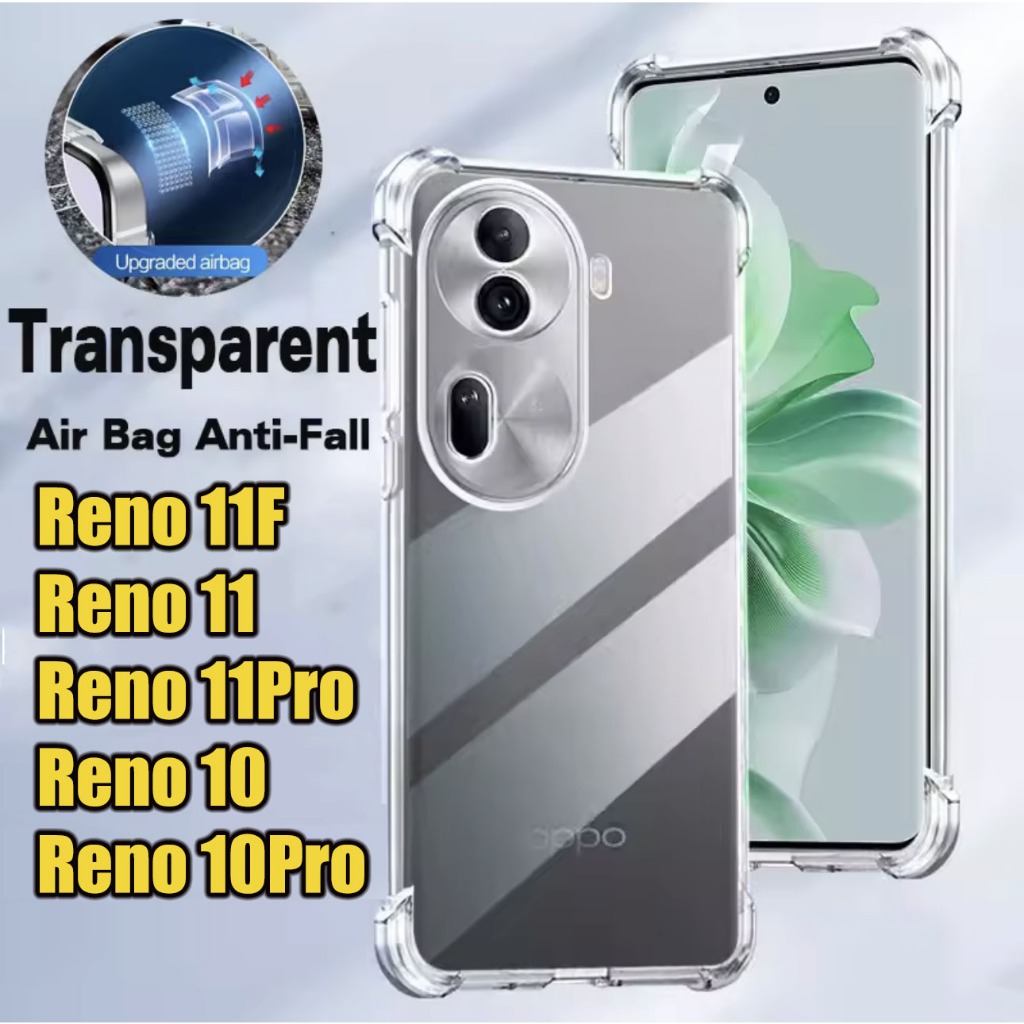 เคสโทรศัพท์ซิลิโคน TPU นิ่ม แบบใส กันกระแทก สําหรับ Oppo Reno11 11Pro Reno 11 Pro  5G Reno10 Pro Plus Reno 11f Reno11F