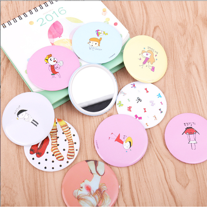 ปลีก/ส่ง  กระจกพกพา กระจกส่องหน้าพกพา กระจกแต่งหน้าขนาดเล็ก 7 ซม. - รูปที่ 3